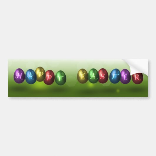 Colorful Happy Easter Eggs Bumpersticker (Voorkant)