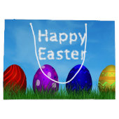 Colorful Happy Easter Eggs Groot Cadeauzakje (Achterkant)