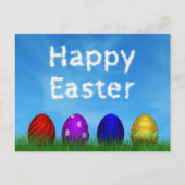 Colorful Happy Easter Eggs Holiday Briefkaart (Voorkant)