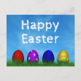 Colorful Happy Easter Eggs Holiday Briefkaart