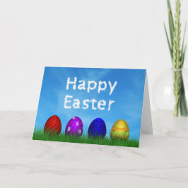 Colorful Happy Easter Eggs Holiday-kaartje voor kl Feestdagen Kaart