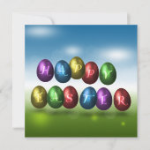 Colorful Happy Easter Eggs Kaart (Voorkant)