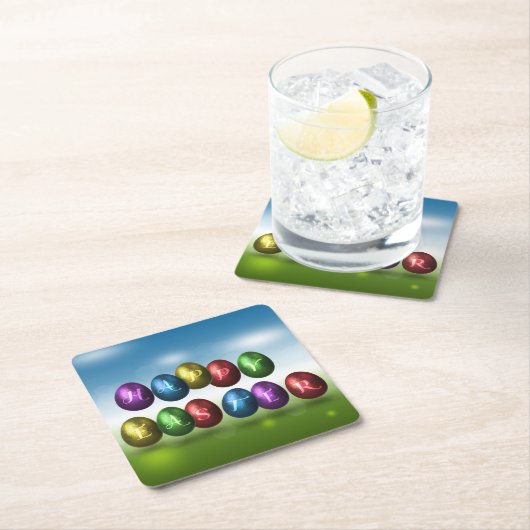 Colorful Happy Easter Eggs Kartonnen Onderzetters (Insitu)