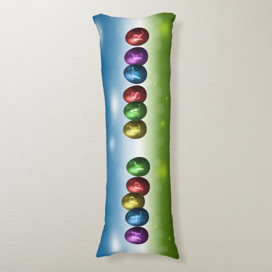 Colorful Happy Easter Eggs Lichaamskussen (Voorkant Verticaal)