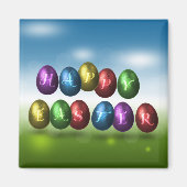 Colorful Happy Easter Eggs Magneet (Voorkant)