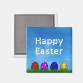 Colorful Happy Easter Eggs Magneet (Voorkant / Achterkant)
