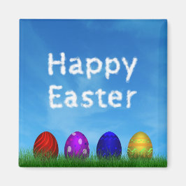 Colorful Happy Easter Eggs Magneet