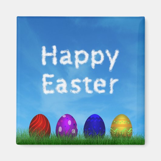 Colorful Happy Easter Eggs Magneet (Voorkant)