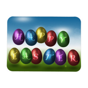 Colorful Happy Easter Eggs Magneet