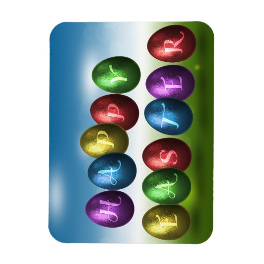 Colorful Happy Easter Eggs Magneet (Verticaal)