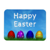 Colorful Happy Easter Eggs Magneet (Horizontaal)