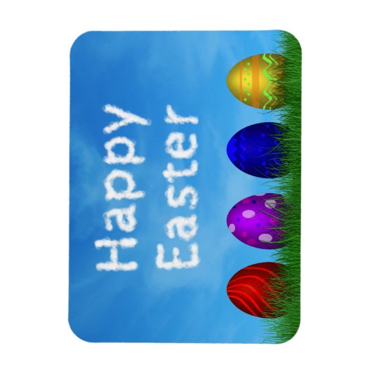 Colorful Happy Easter Eggs Magneet (Verticaal)