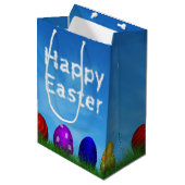 Colorful Happy Easter Eggs Medium Cadeauzakje (Voorkant Gekanteld)