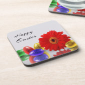 Colorful Happy Easter Eggs met Gerbera Drankjes Onderzetter (Linkerzijde)