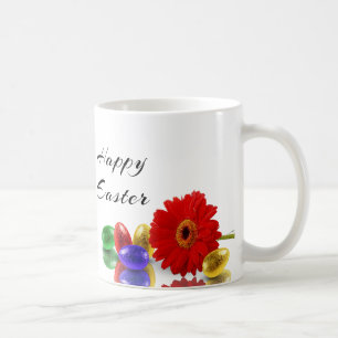 Colorful Happy Easter Eggs met Gerbera Koffiemok
