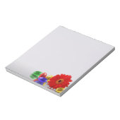 Colorful Happy Easter Eggs met Gerbera Notitieblok (Linkerzijde)