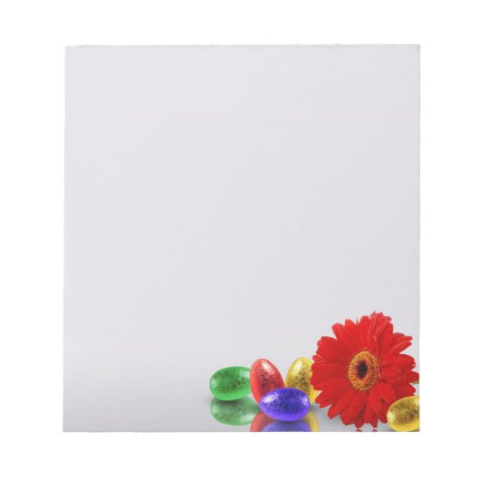 Colorful Happy Easter Eggs met Gerbera Notitieblok (Voorkant)