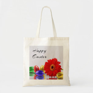 Colorful Happy Easter Eggs met Gerbera Tote Bag