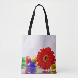 Colorful Happy Easter Eggs met Gerbera Tote Bag