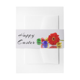 Colorful Happy Easter Eggs met Gerbera Uitnodigingen Wikkel