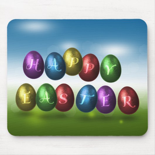 Colorful Happy Easter Eggs Muismat (Voorkant)