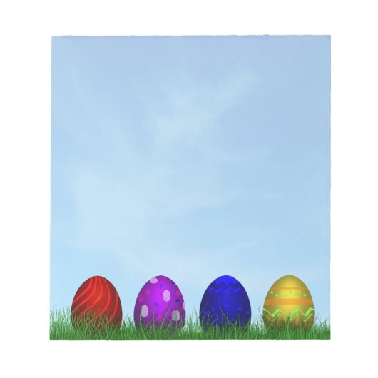 Colorful Happy Easter Eggs Notitieblok (Voorkant)