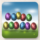 Colorful Happy Easter Eggs Onderzetter (Voorkant)