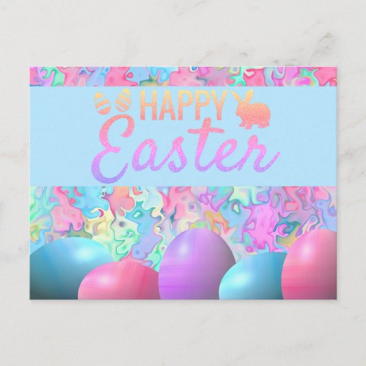 Colorful Happy Easter Eggs op Marble Background Briefkaart (Voorkant)