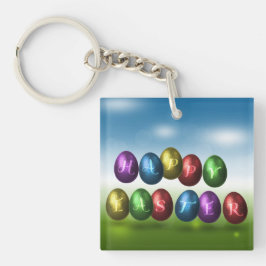 Colorful Happy Easter Eggs Sleutelhanger