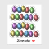 Colorful Happy Easter Eggs Sticker (Vel)