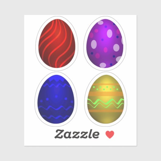Colorful Happy Easter Eggs Sticker (Vel)