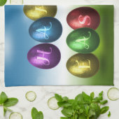 Colorful Happy Easter Eggs Theedoek (Gevouwen)