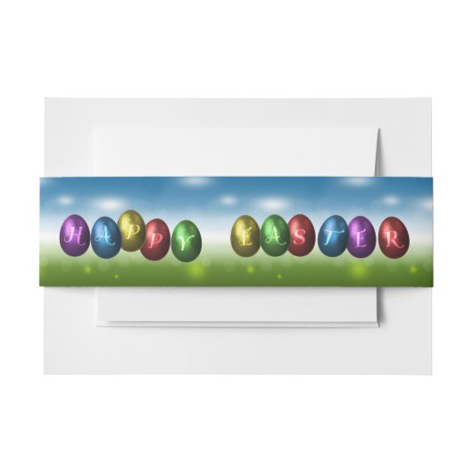 Colorful Happy Easter Eggs Uitnodigingen Wikkel (Voorkant Voorbeeld)