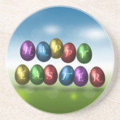 Colorful Happy Easter Eggs Zandsteen Onderzetter (Voorkant)