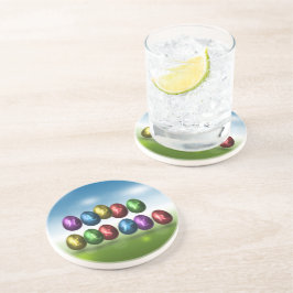 Colorful Happy Easter Eggs Zandsteen Onderzetter