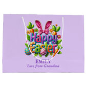 Colorful Happy Easter Groot Cadeauzakje (Achterkant)