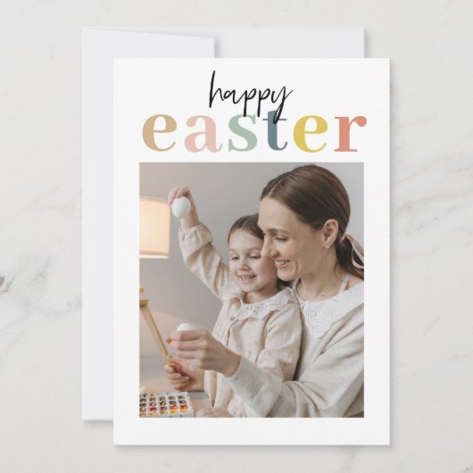 Colorful Happy Easter met foto (Voorkant)