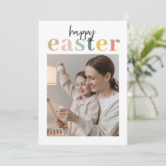 Colorful Happy Easter met foto (Staand voorkant)