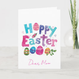 Colorful Happy Easter Mom Holiday Card Feestdagen Kaart
