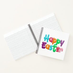 Colorful Happy Easter Typografie Laptop Notitieboek
