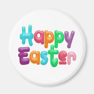 Colorful Happy Easter Typografie Magneet