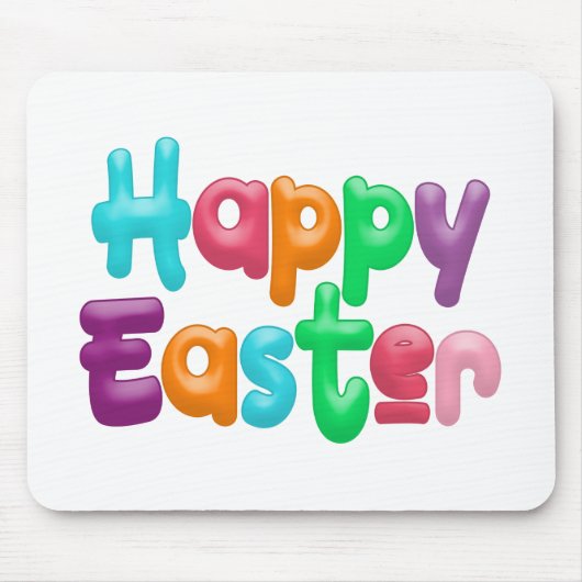 Colorful Happy Easter Typografie | Mousepad Muismat (Voorkant)