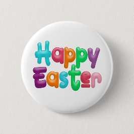 Colorful Happy Easter Typografie | Pin-Button Ronde Button 5,7 Cm