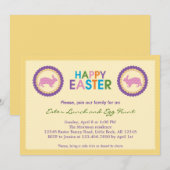 Colorful Happy Easter Uitnodiging (Voorkant / Achterkant)