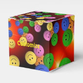 Colorful Happy Face Spiral Cube Favor Box Bedankdoosjes (Voorkant Zijde)