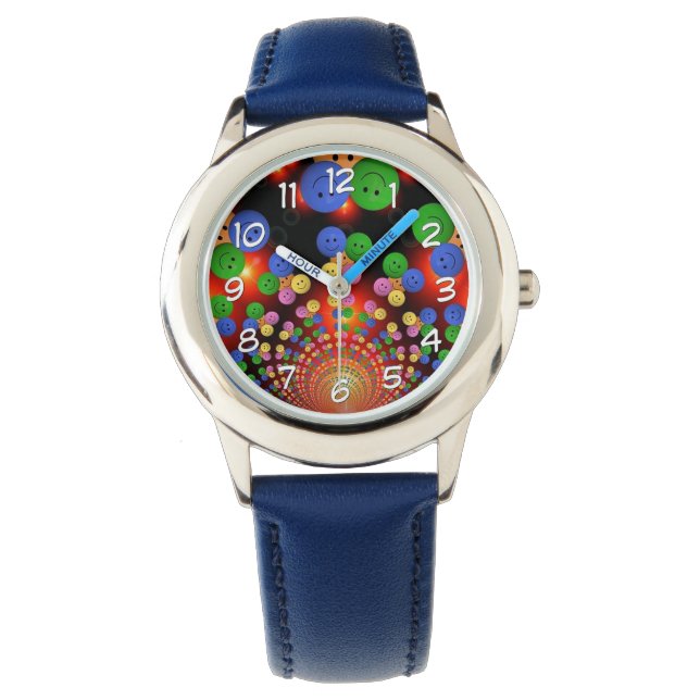 Colorful Happy Face Spiral Kinder Wrist Watch Horloge (Voorkant)