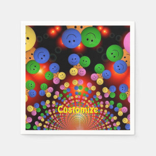 Colorful Happy Face Spiral Napkins Servetten