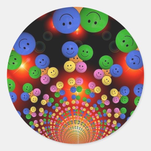 Colorful Happy Face Spiral Stickers (Voorkant)