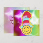 Colorful Happy Face-uitnodigingen Kaart (Voorkant / Achterkant)