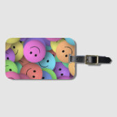Colorful Happy Faces Emoji Art Bagagelabel (Voorkant (horizontaal))